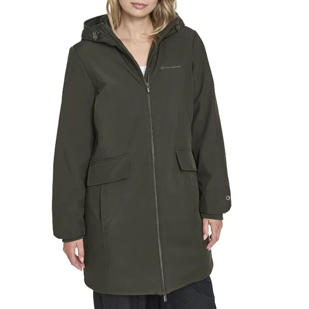 Champion mid-length hooded parka.